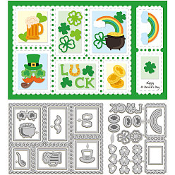 Клевер День святого патрика трафареты для резки углеродистой стали, для diy scrapbooking, Фотоальбом, декоративная бумага для тиснения, цвет нержавеющей стали, клевер, 76~122x92x0.8 мм, 2 шт / комплект