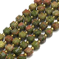 Унакит Нитка бусин из натурального унакита, граненые, кубические, 6.5~7.5x6.5~7.5x6.5~7.5 мм, отверстие : 1.2 мм, около 43~44 шт / нитка, 15.35~15.55 дюйм (39~39.5 см)