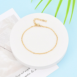 Настоящее золото 18K Браслеты-цепочки из латуни для женщин, без никеля , долговечный, реальный 18 k позолоченный, 7-1/8 дюйм (18 см)