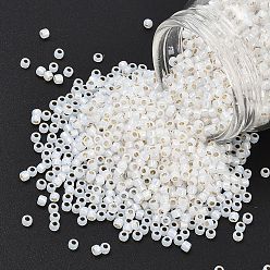 (2100) Silver Lined Milky White Тохо 8/0 круглые бусины, японский бисер, (2100) молочно-белый с серебряной подкладкой, 3 мм, отверстие : 1 мм, Около 10000 шт / фунт