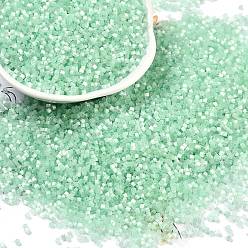 Средний Аквамарин Имитация кошачьего глаза стеклянные бусины, окрашенные, цилиндр, средний аквамарин, 1.6x1.3 мм, отверстие : 0.8 мм, Около 60000 шт / фунт