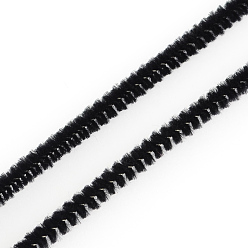 Black 11.8 inch Pipe Cleaners, DIY Chenille Stem Tinsel Garland Craft Wire, Black, 300x5mm