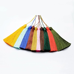 Mixed Color Nylon Tassel Big Pendants, Ice Silk Tassel, Mixed Color, 123x12mm