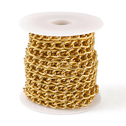 Золотой Оксидированные алюминиевые бордюрные цепи, несварные, с катушкой, золотые, 8x5x1.5 мм, около 16.40 футов (5 м) / рулон