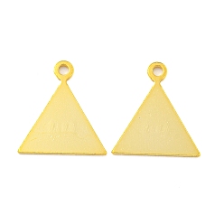 Real 18K Gold Plated 925 Sterling Silver Triangle Charms, with 925 Stamp, Real 18K Gold Plated, 11x10x0.5mm, Hole: 1mm