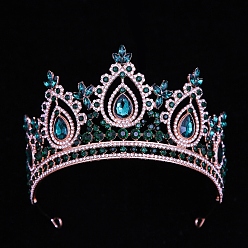 Изумруд Сплав горный хрусталь ленты для волос, корона для женщин девочек, изумруд, 160 мм