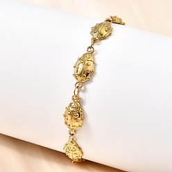 Золотой 304 браслеты из нержавеющей стали с божьей коровкой для женщин, ионное покрытие (ip), золотые, 6-5/8 дюйм (16.7 см)