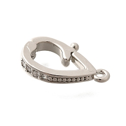 Платина Латунная стойка с микропаве из кубического циркония, долговечный, без свинца и без кадмия, платина, 17x11x3 мм, отверстие : 1.2 мм