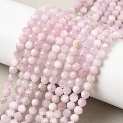 Кунсайт Природные кунцит бисер нитей, граненые, круглые, 4~4.5 мм, отверстие : 0.7 мм, около 94 шт / нитка, 15.16'' (38.5 см)
