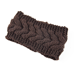 Kokosnuss braun Garnwärmer-Stirnbänder aus Polyacrylnitrilfaser, weiche, dehnbare, dick gestrickte Kopfbandage für Damen, Kokosnuss braun, 210x110 mm