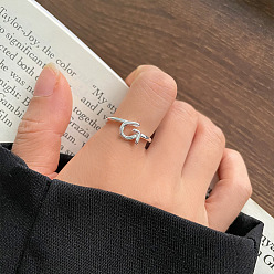 Letter G S925 манжеты из нержавеющей стали для женщин, буквы, серебряные, Буква G, внутренний диаметр: 15~20 мм