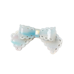 Светлый Стально-синий Заколки из кожи аллигатора из ацетата целлюлозы, аксессуары для волос для женщин и девочек, бантом, светло-стальной синий, 75x40x30 мм