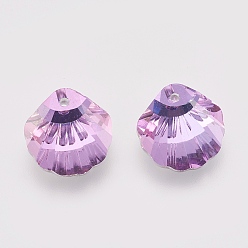 Светло-витражный K 9 подвески из стеклянного горного хрусталя, имитация австрийский хрусталь, граненые, оболочка, витражный свет, 28x28x11 мм, отверстие : 1.6 мм