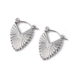 Нержавеющая Сталь Цвет Не тускнеют 304 толстые серьги-кольца из нержавеющей стали в форме капли для женщин, цвет нержавеющей стали, 21.5x14x2 мм, штифты : 0.6 мм