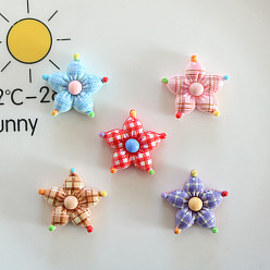 (52) Непрозрачная лаванда Кабошоны из непрозрачной смолы с клетчатым узором, цветок, разноцветные, 25x26x9 мм