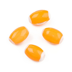 Orange Brins de perles à chalumeau manuels, ovale, orange, 10.5~11.5x7.5~8mm, Trou: 1.2~2mm, Environ 34~37 pcs/chapelet, 15.75 pouces ~ 15.94 pouces (40~40.5 cm)