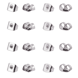 Stainless Steel Color 304 Stainless Steel Ear Nuts, Butterfly Earring Backs for Post Earrings, Stainless Steel Color, 74x73x25mm, 1200pcs/box