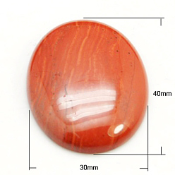 Красный Камень Кабошоны из камня, овальные, красная яшма, 40x30x8 мм