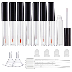 Clear DIY Liquid Eye Line Pencils Bottle Kit, with Empty Plastic Liquid Eye Line Pencils Tube Bottle, Plastic Transfer Pipettes & Funnel Hopper, Clear, 10.55x1.6cm, Capacity: 4ml, 15pcs/set