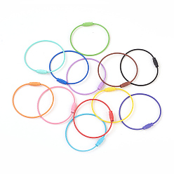 (52) Непрозрачная лаванда Стальная проволока изготовление браслетов, с медными застежками, разноцветные, 6-1/8 дюйм (15.5 см) ~ 6-1/4 дюйм (16 см)