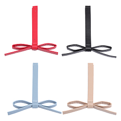 (52) Непрозрачная лаванда 4 шт 4 цвета искусственная кожа украшения аксессуары, бантом, разноцветные, 125x123x9 мм, 1 шт / цвет