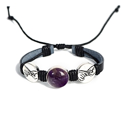 Amethyst Natürlichen Amethyst Armbänder, Herz, 6-1/4~10-1/4 Zoll (16~26 cm)