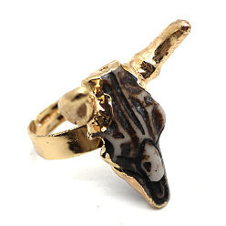 Кокосово-Коричневый Регулируемые манжеты из латуни и смолы, бык голова, золотые, кокосового коричневый, внутренний диаметр: 20 мм