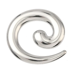 Нержавеющая Сталь Цвет 304 из нержавеющей стали большие кулоны, подвеска в виде завитка, цвет нержавеющей стали, 58x57.5x4.4 мм, отверстие : 2 мм