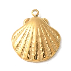 Настоящее золото 14K 304 подвески из нержавеющей стали, ионное покрытие (ip), шарм в форме ракушки, реальный 14 k позолоченный, 17.5x15x4 мм, отверстие : 1.4 мм