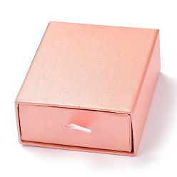 Легкий Лосось Ящик для бумаги прямоугольник, с черной губкой и веревкой из полиэстера, для браслета и кольца, светлый померанцевый, 9.2x7.4x3.5 см