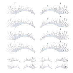 Серебро 8 пары 2 стили водонепроницаемые наклейки из ПВХ в форме ресниц, для автомобильного освещения, украшение автомобиля, серебряные, 111~120x55~249x0.1 мм, 4 пары / стиль