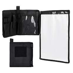 Черный 1Тканевая и пластиковая сумка для хранения инструментов, сумка для карт, прямоугольные, с латунным карабином с фиксатором 1шт., чёрные, 200~385x285~365x3~6 мм