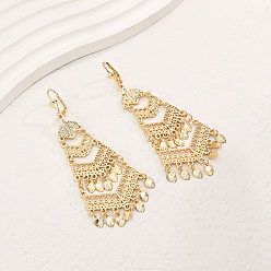 Arrow Элегантные латунные серьги-люстры с кисточками, реальный 18 k позолоченный, стрелка, 90x35 мм