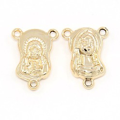 Золотой Не содержащие никель и не содержащие свинца девственные звенья из золота для изготовления ожерелья из четок, долговечный, 20x15x5 мм, отверстие : 2 мм