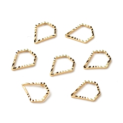 Echt 24 k vergoldet Messing Verbinderring, langlebig überzogen, cadmiumfrei und bleifrei, Raute , echt 24 k vergoldet, 10x8x1 mm, Innendurchmesser: 8x7 mm