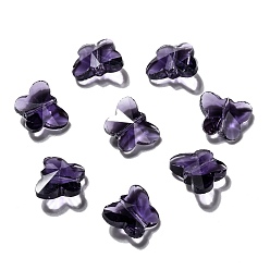 Средно-синий Прозрачные стеклянные бусины, граненые, бабочка, светло-синий, 12x15x8 мм, отверстие : 1.5 мм