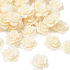 Белый Резные бусины из окрашенного синтетического коралла, цветок, белые, 15x14.5x8 мм, отверстие : 1.2 мм