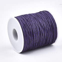 Medium Purple Waxed Cotton Thread Cords, Medium Purple, 1mm, about 100yards/roll(300 feet/roll)