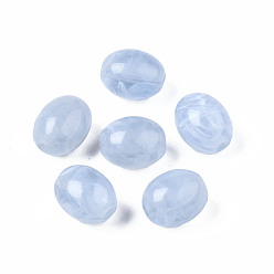 Светлый Стально-синий Акриловые бусины, Стиль имитация драгоценных камней, баррель, светло-стальной синий, 13x10 мм, отверстие : 2 мм, Около 550 шт / 500 г