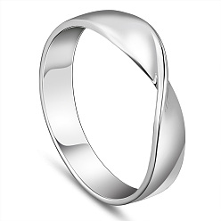 Platin Farbe Rhodinierte 925 Sterlingsilberringe, Platin Farbe, Größe 9, 18.8 mm