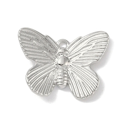 Платина Стойки обшивки латунные подвески, долговечный, без свинца и без кадмия, бабочка, платина, 15x18.5x2.5 мм, отверстие : 1.2 мм