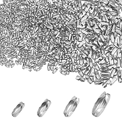 Stainless Steel Color 600Pcs 4 Style 304 Stainless Steel Ball Chain Connectors, Stainless Steel Color, 150pcs/style