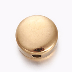 Golden 304 Edelstahlkugeln, Flachrund, golden, 12x12x5.5 mm, Bohrung: 2.3 mm