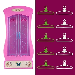 Фуксин Пластиковый кукольный шкаф, аксессуары для домашнего кукольного домика с микро-ландшафтом, фуксиново-красные, 100x30x220 мм