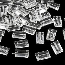 Прозрачный К 9 стекло, имитация Австрийские кристаллические шарики, класс AAA, граненые, прямоугольные, прозрачные, 10x15.5x7 мм, отверстие : 0.9~1 мм