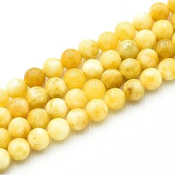 Светло-хаки Природного кварца нитей бисера, окрашенные, круглые, имитация пчелиного воска, светлый хаки, 6~6.5 мм, отверстие : 0.9~1 мм, около 60~63 шт / нитка, 14.96~15.35 дюйм (38~39 см)