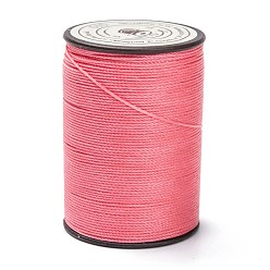 Светло-Коралловый Круглая вощеная нить из полиэстера, микро шнур макраме, витой шнур, для шитья кожи, свет коралловый, 0.55 мм, около 131.23 ярдов (120 м) / рулон