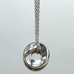Platino Collares con colgante de anillo retorcido de latón, Platino, 15.75 pulgada (40 cm), colgante: 15 mm