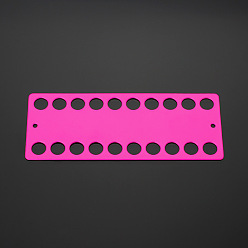 Fuchsia Plastic Thread Winding Boards, for Cross-Stitch, Rectangle, Fuchsia, 193x79x1mm, Hole: 20mm