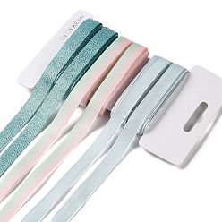 Темно-бирюзовый 18 ярдов 6 стилей полиэфирной ленты, для поделок своими руками, бантики для волос и украшение подарка, зеленая цветовая палитра, темные бирюзовый, 3/8~1/2 дюйм (9~12 мм), около 3 ярдов / стиль